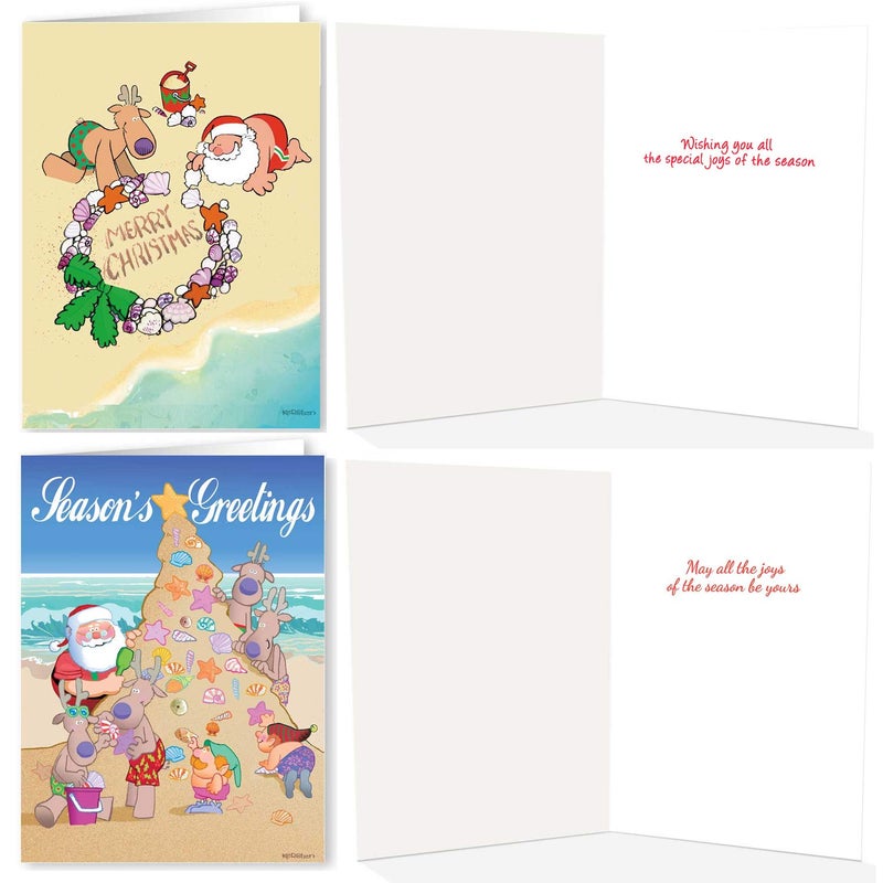 Stonehouse Collection Beach Christmas Card Variety Pack - 18 Cards & Envelopes - 6 Designs, 3 Cards Per Design - Assortment #3 - Image 3